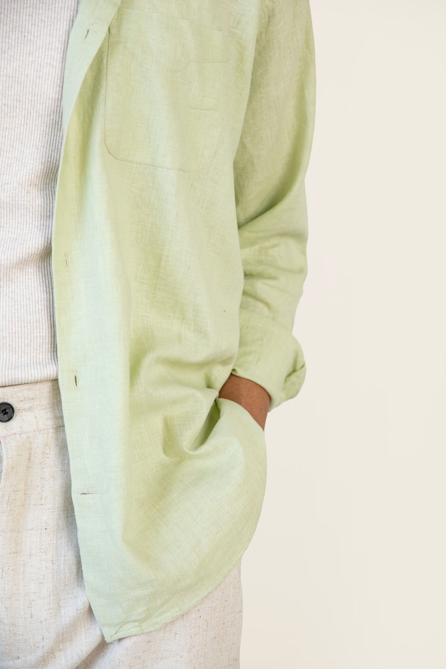 Lime Linen Blended Shirt