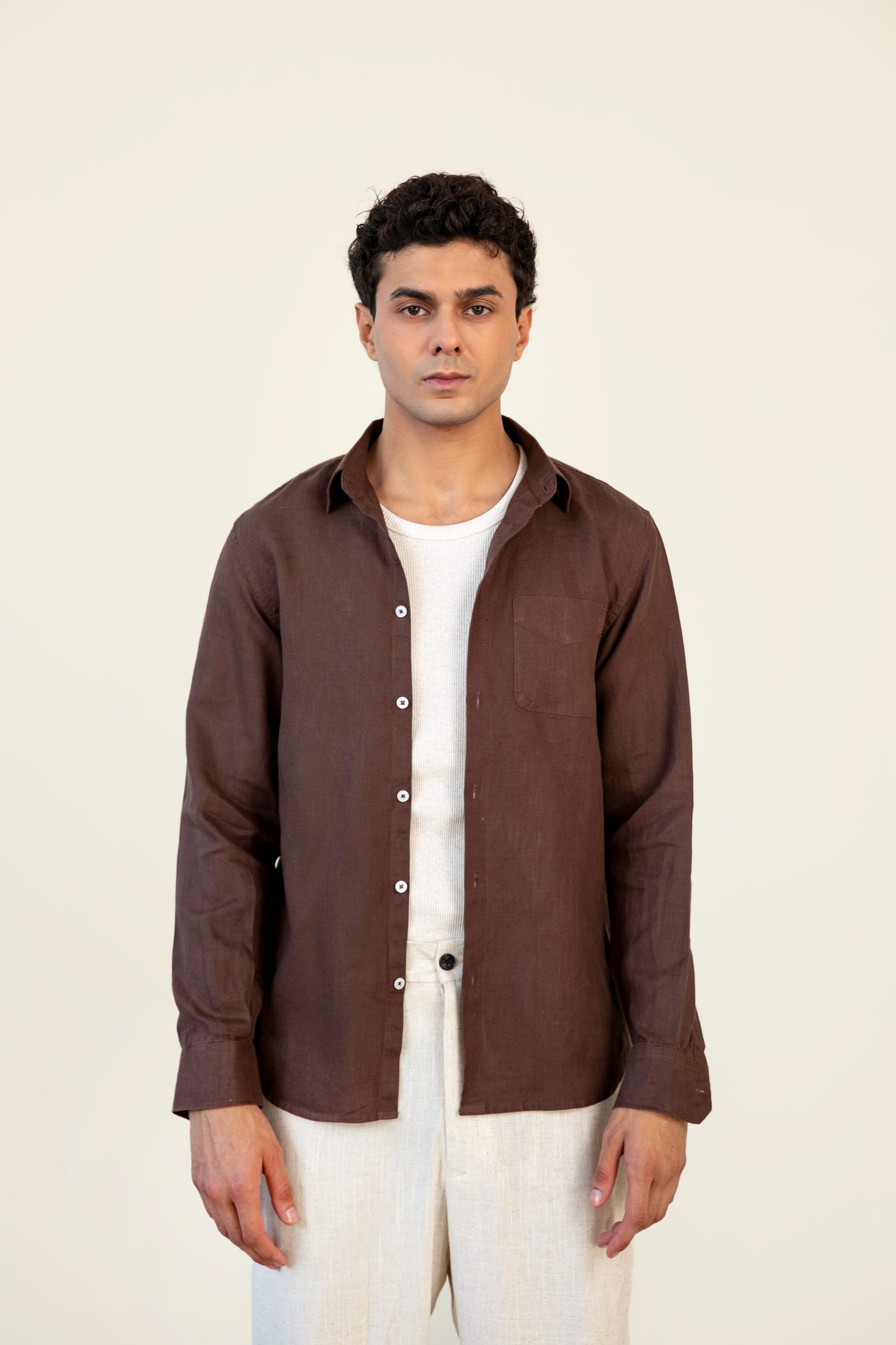 Dark Brown Linen Shirt