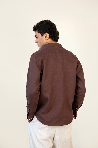 Dark Brown Linen Shirt