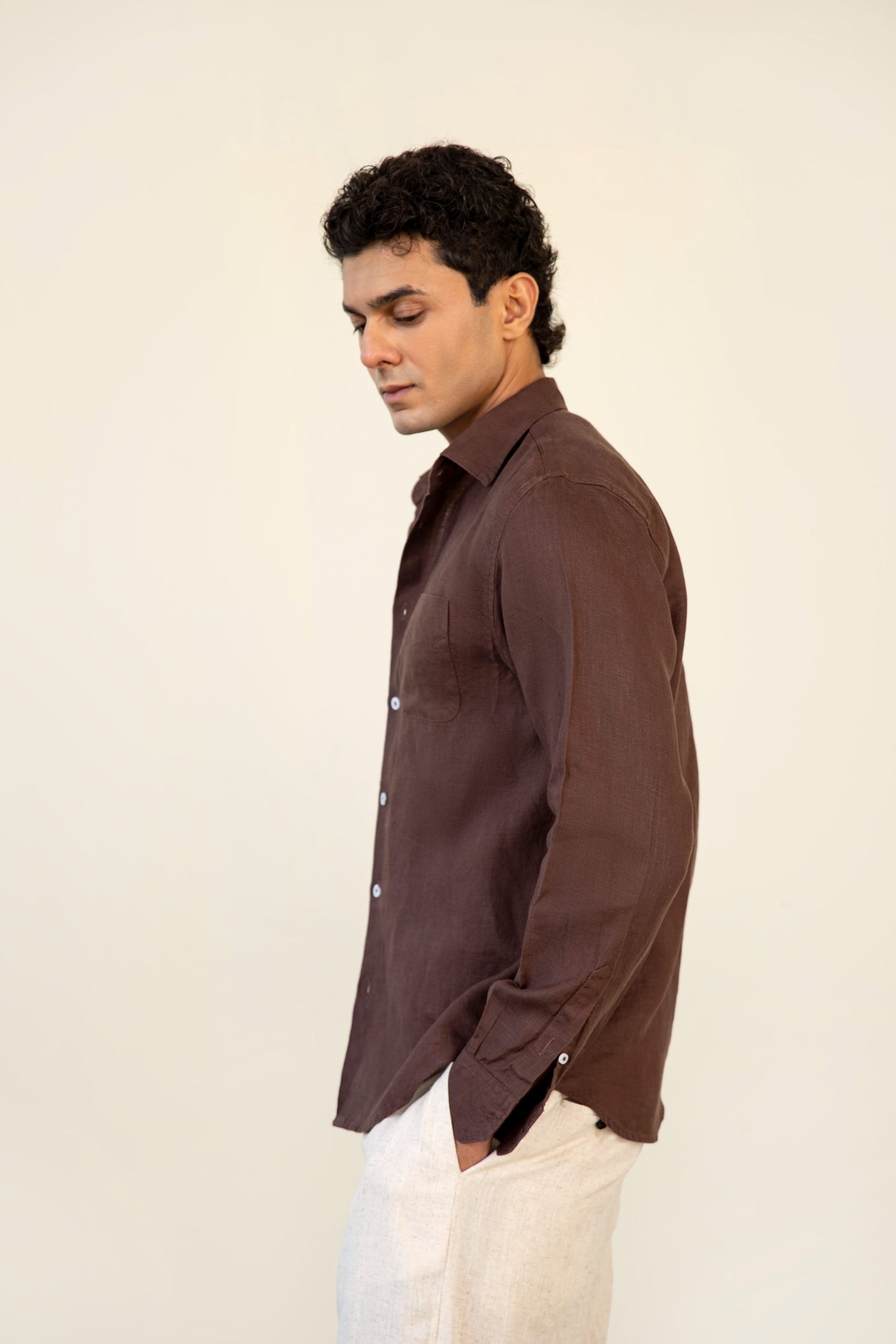 Dark Brown Linen Shirt
