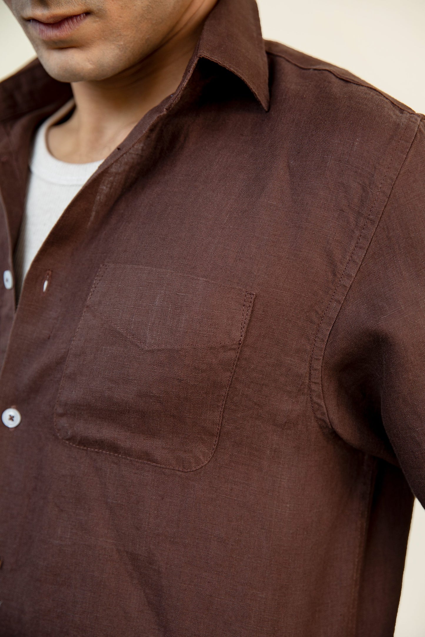 Dark Brown Linen Shirt