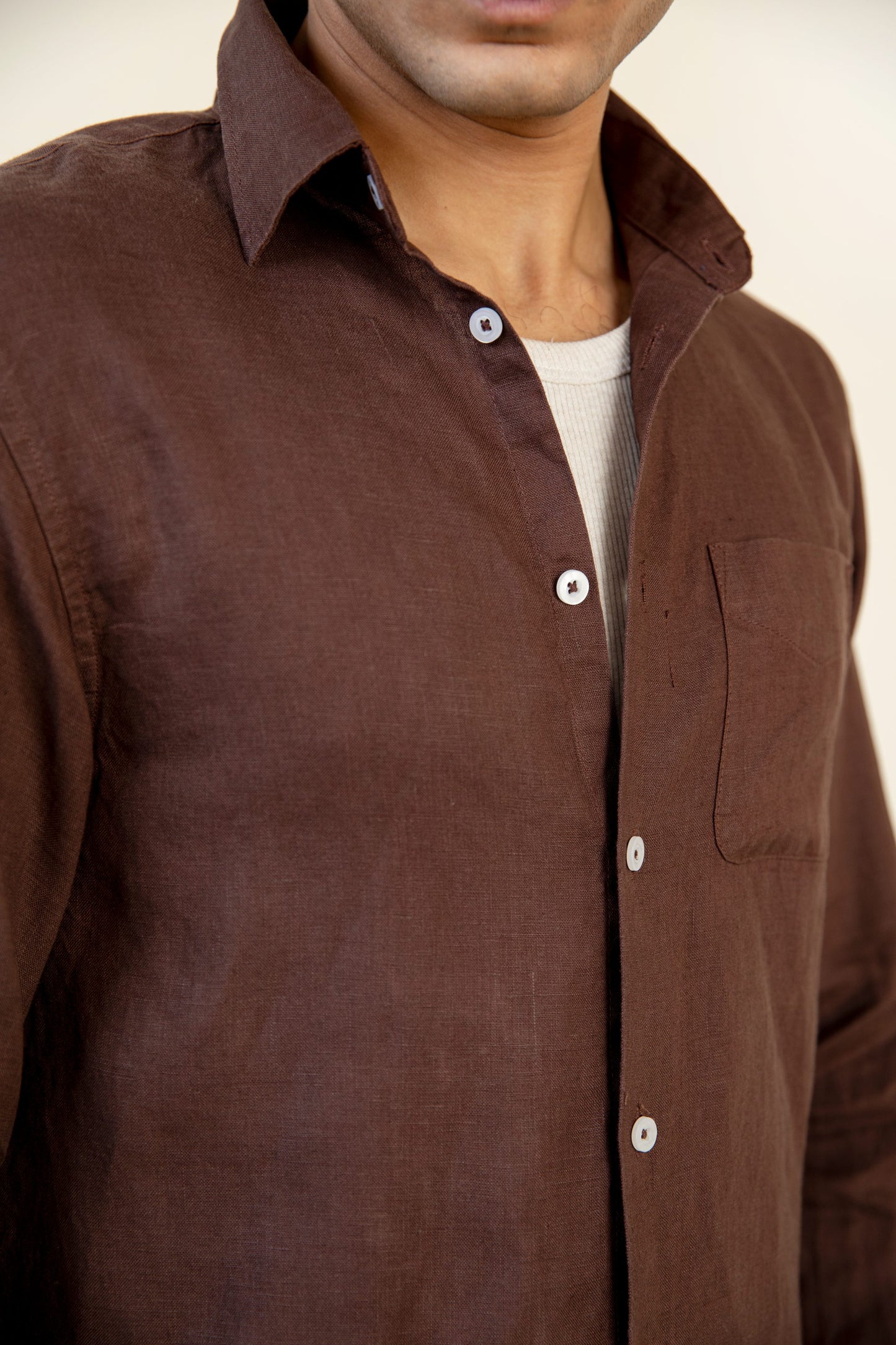 Dark Brown Linen Shirt