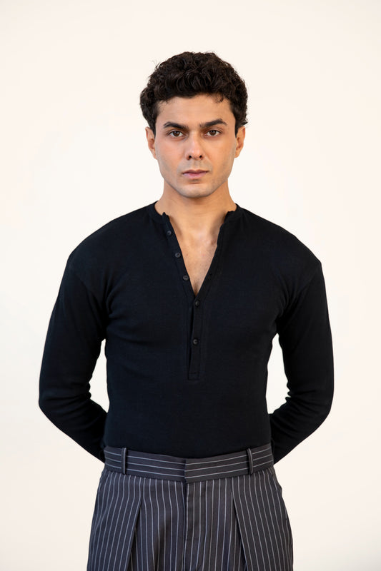 Black Henley Shirt