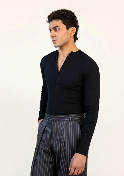 Black Rib Henley