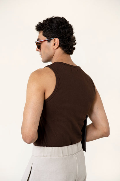 Brown Knitted Sando