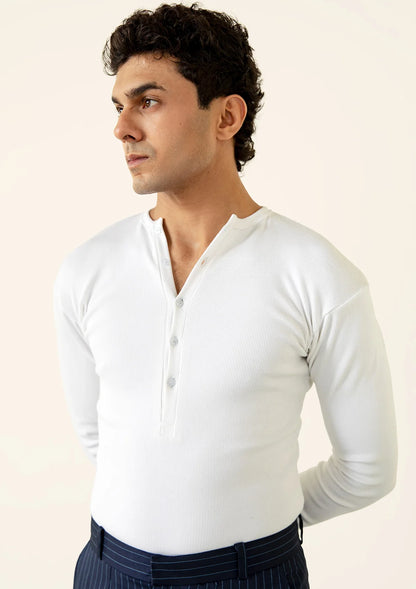 White Rib Henley