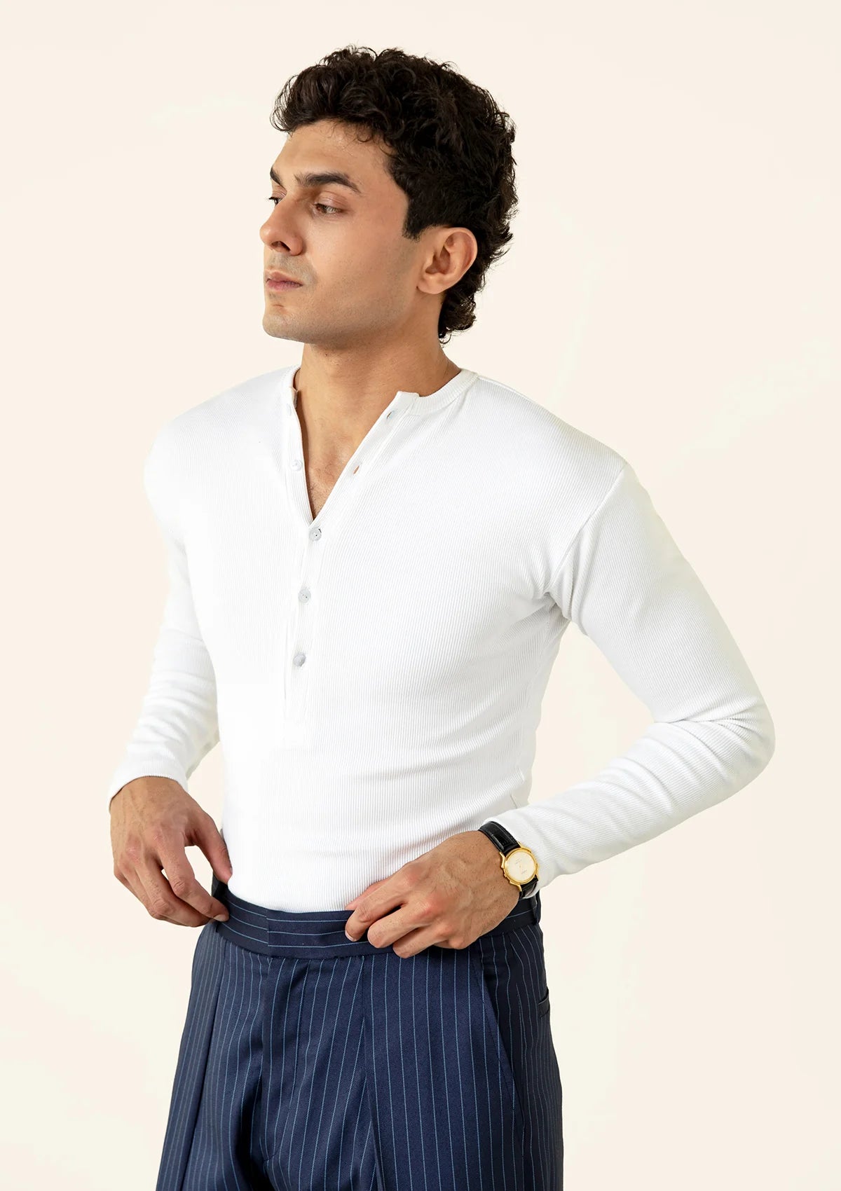 White Rib Henley