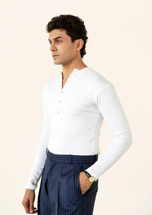 White Rib Henley