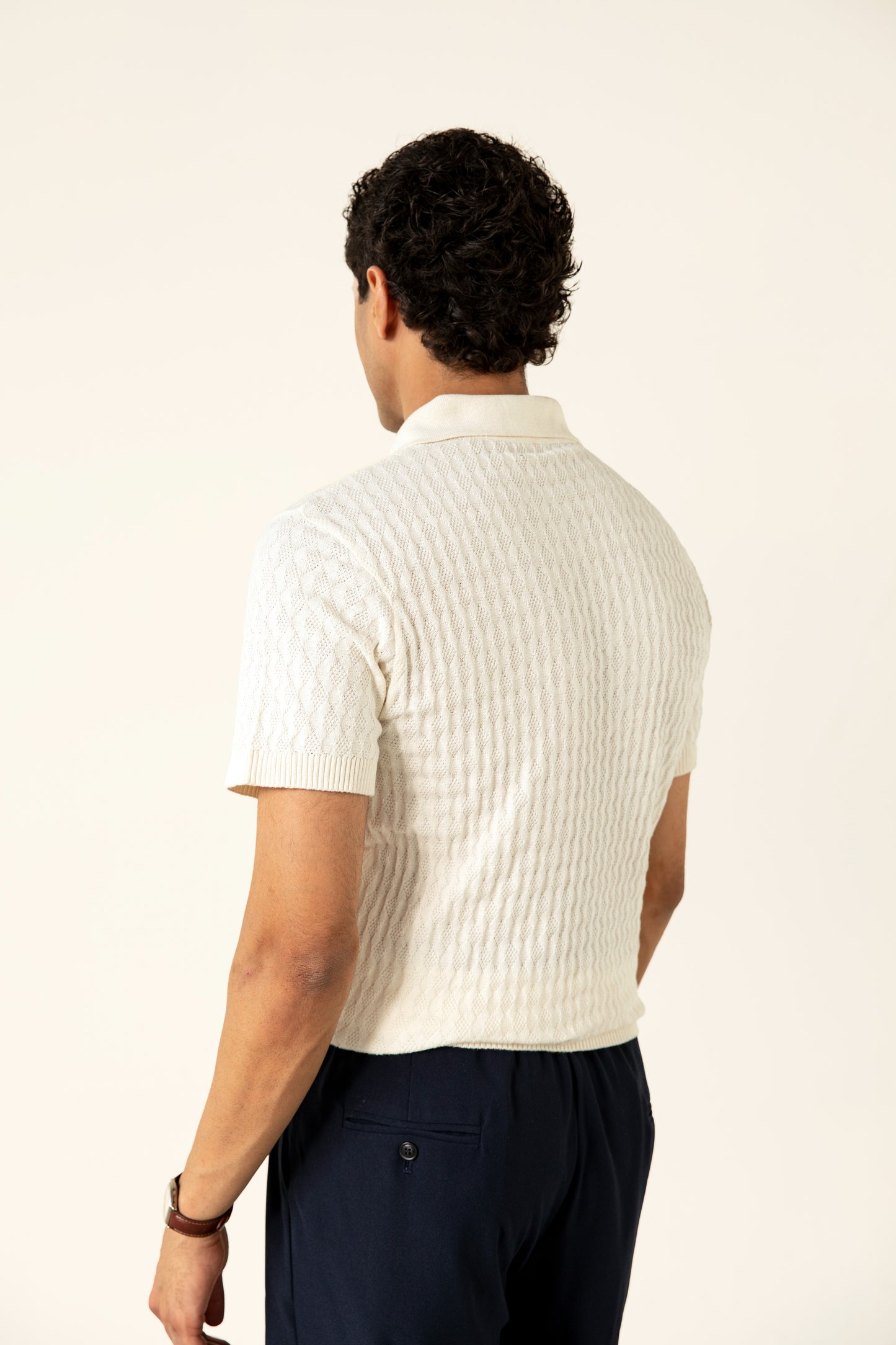 Knitted Zip Up Polo