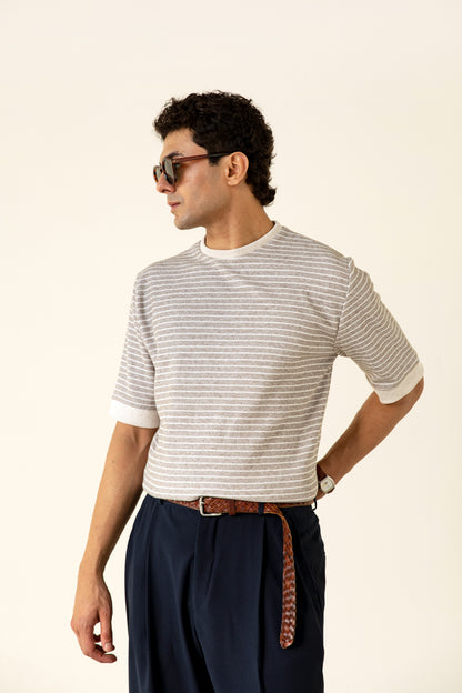Beige Knitted Tee