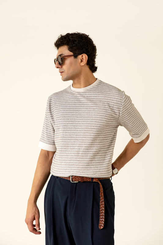 Beige Knitted Tee