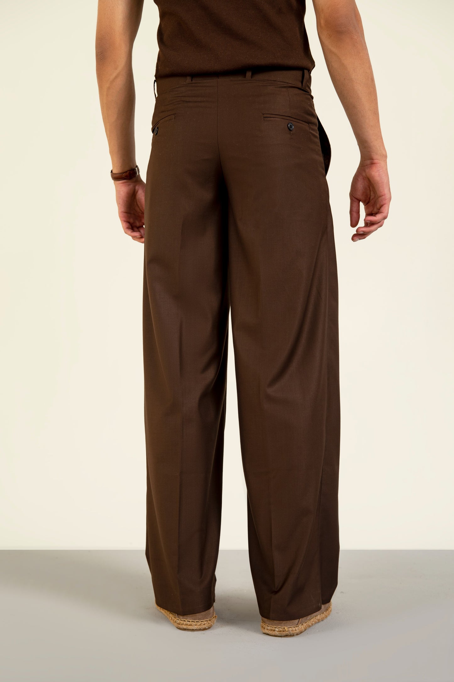 Brown Pleated Pants