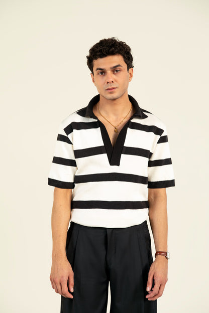 Striped Knitted Polo