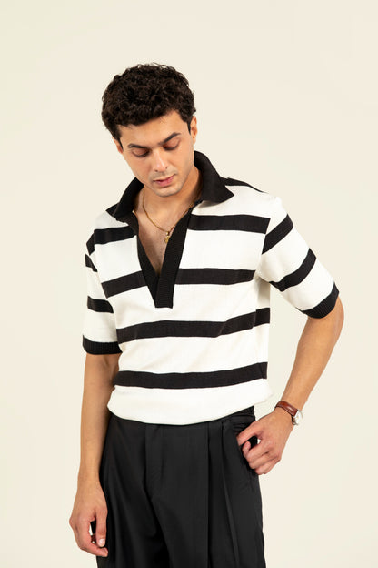 Striped Knitted Polo