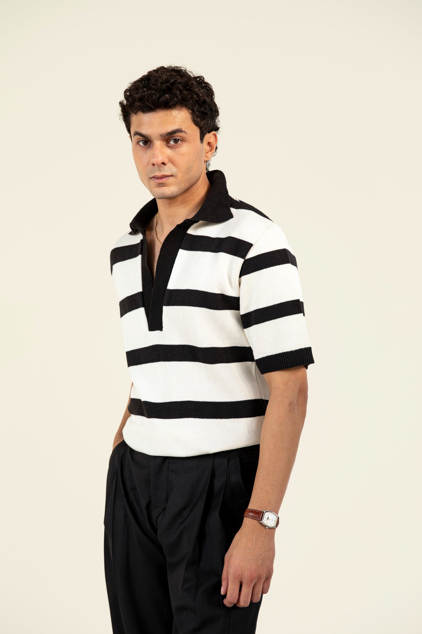 Striped Knitted Polo