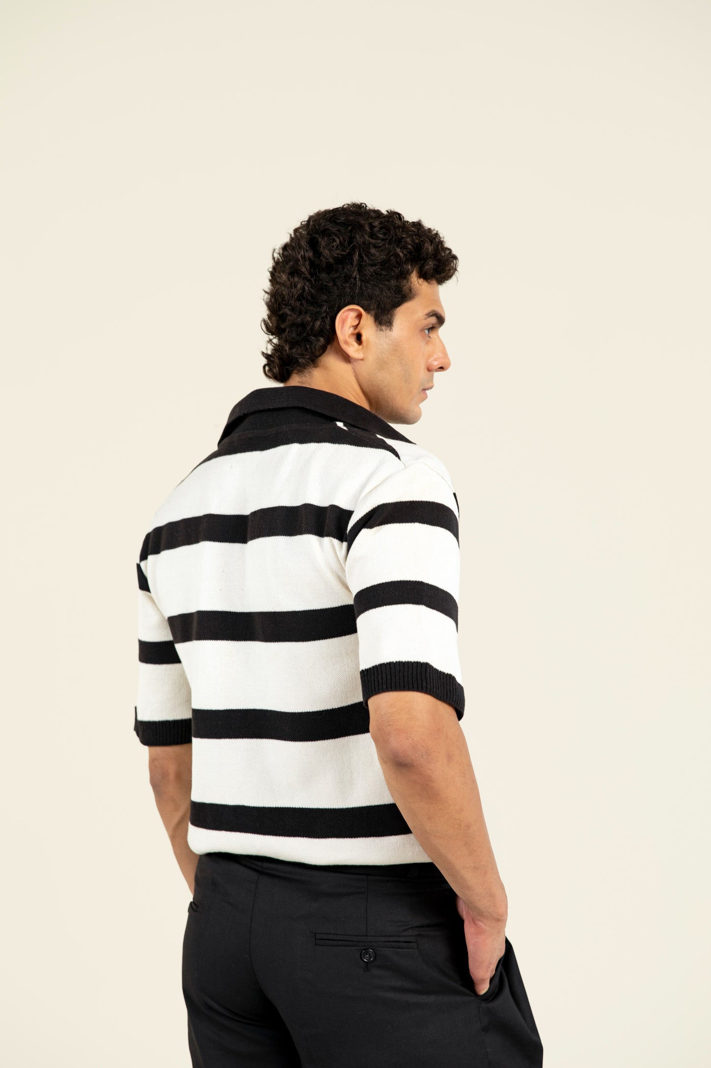 Striped Knitted Polo