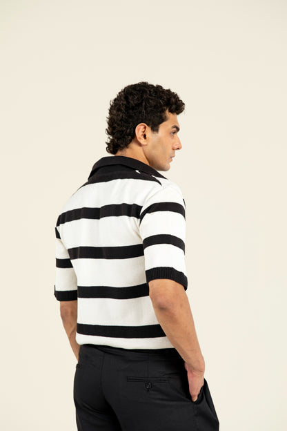 Striped Knitted Polo