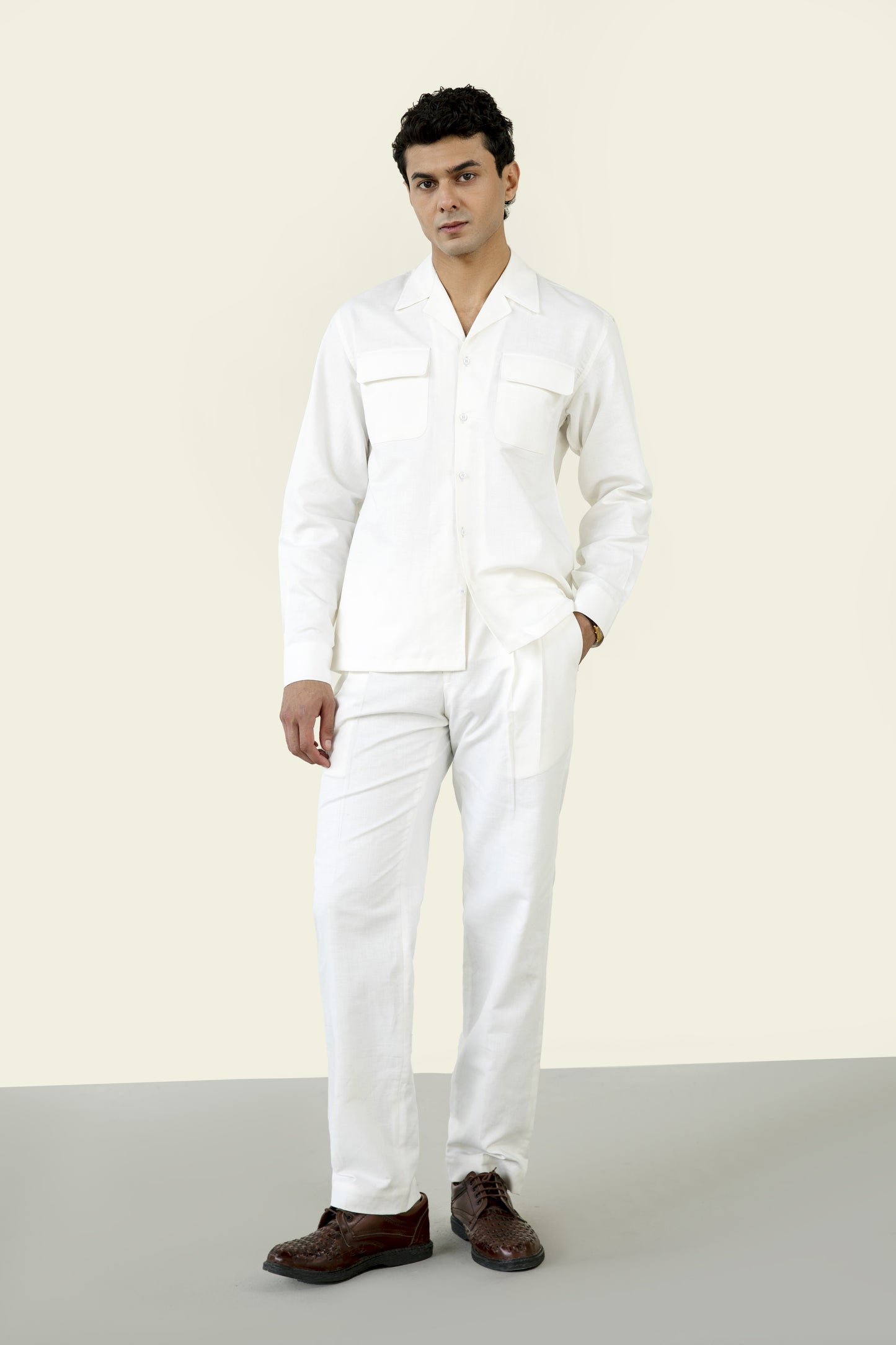 Whiite italiano Linen Coordset