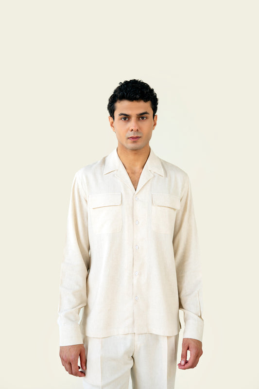 Beige Italiano Linen Shirt