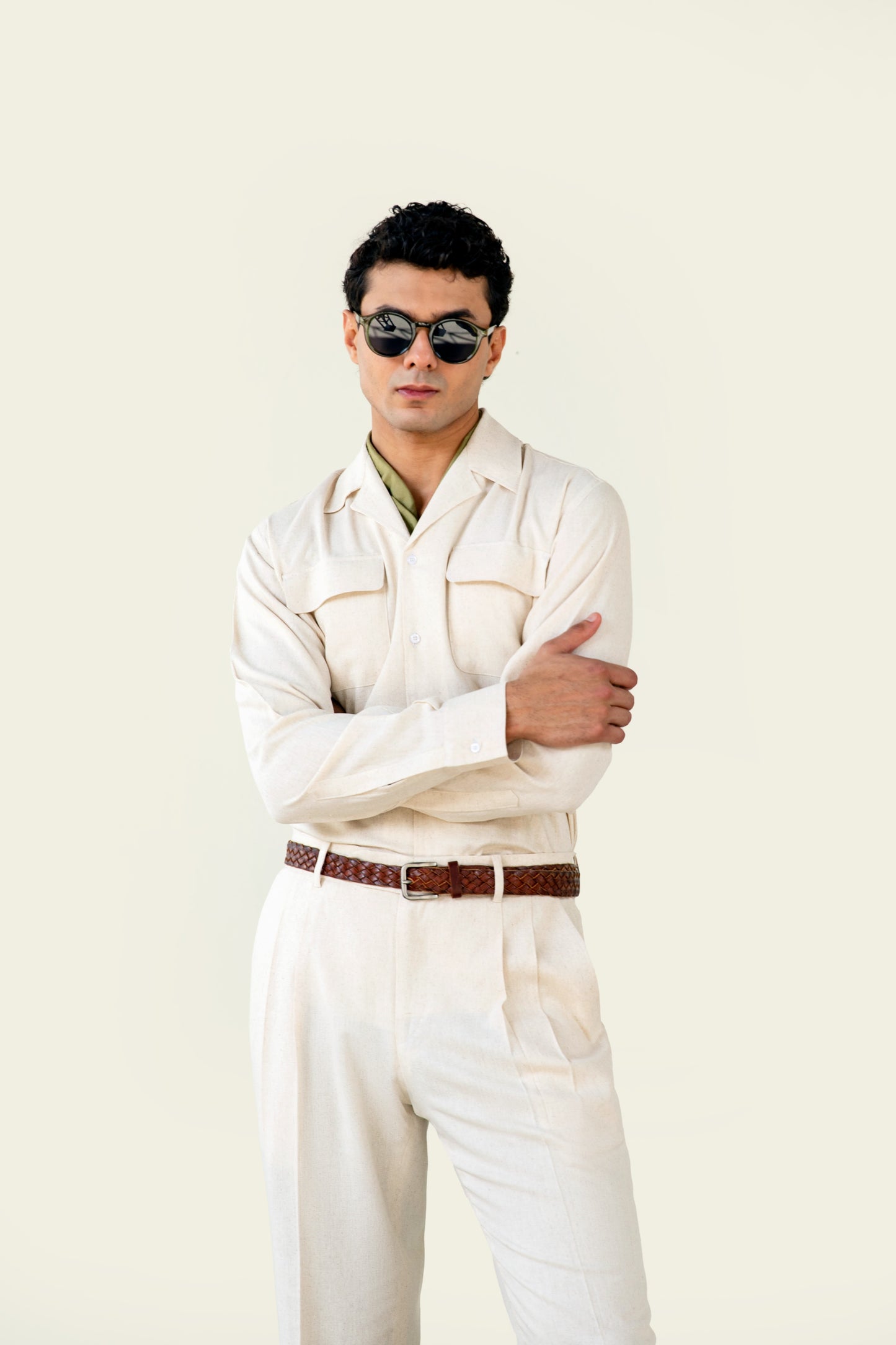 Beige Italiano Linen Shirt