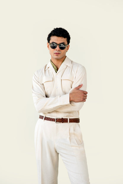 Beige Italiano Linen Shirt