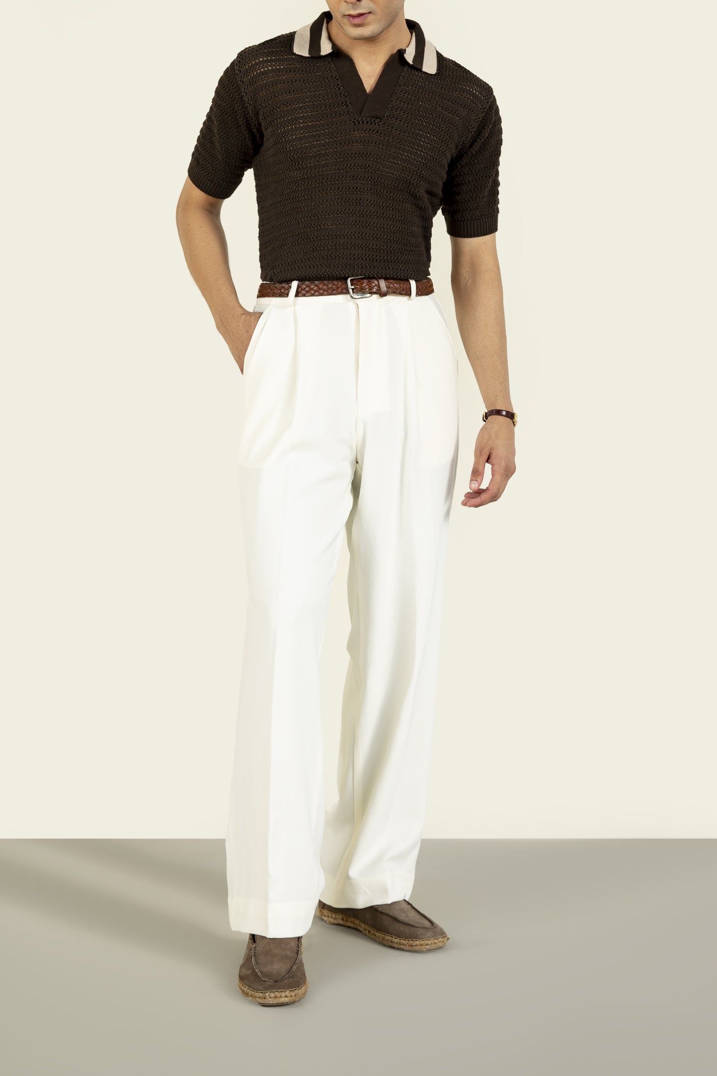 White Pleated Pants