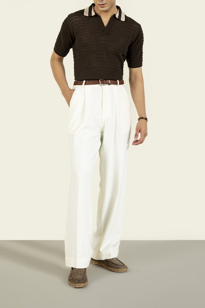 White Pleated Pants