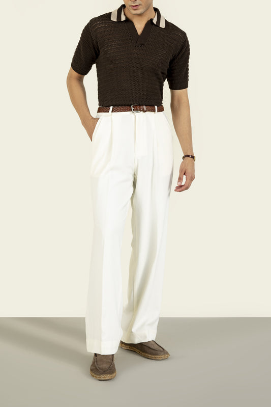 White Pleated Pants