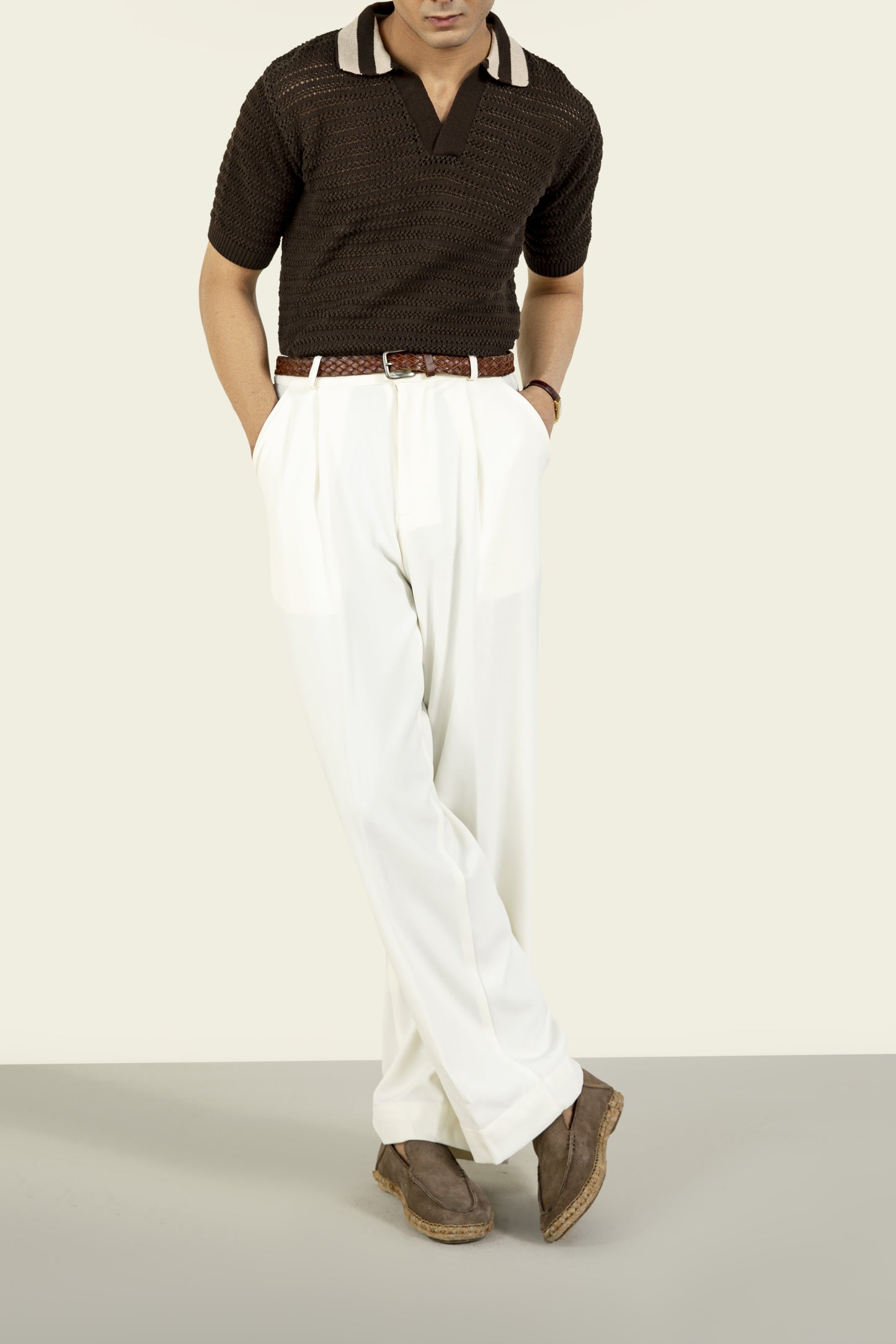 White Pleated Pants