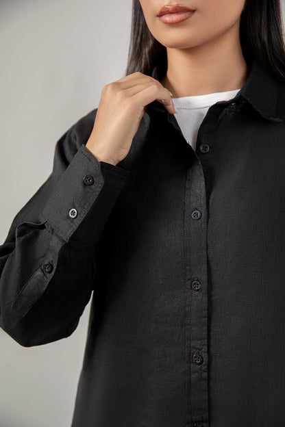 Noir Relaxed Fit Linen Shirt