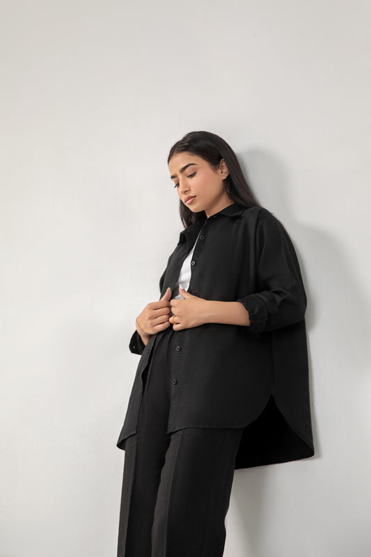 Noir Relaxed Fit Linen Shirt