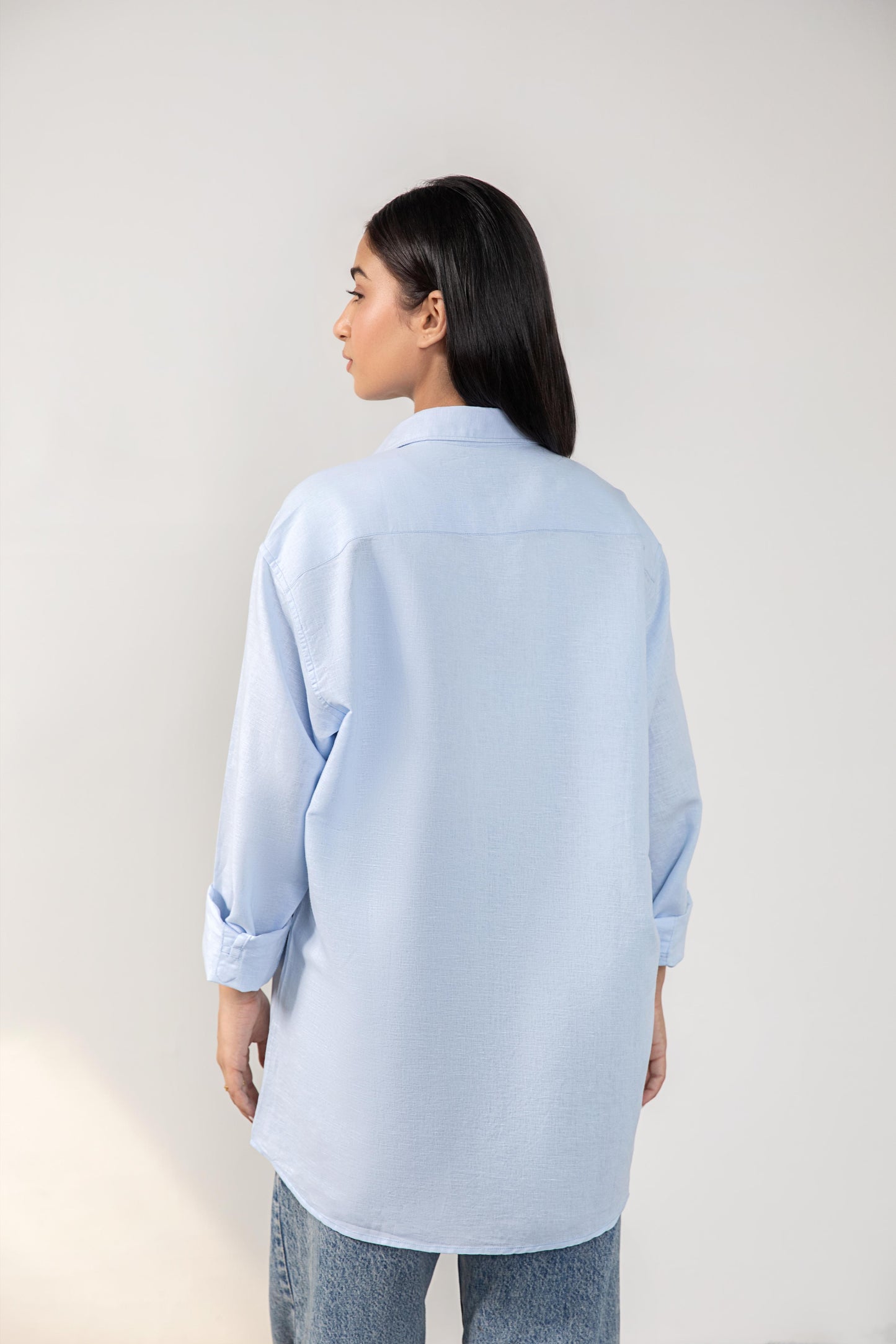 Sea Blue Relaxed Fit Linen Shirt