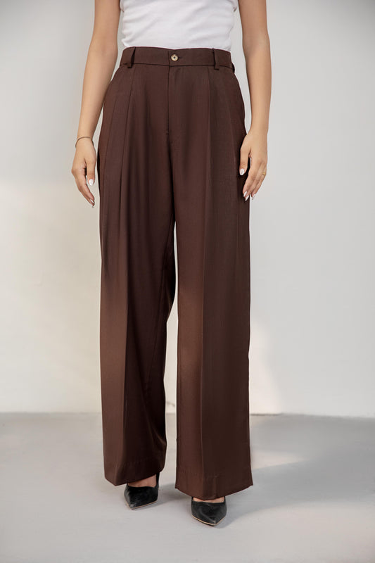 Brown Premium Pleated Pants
