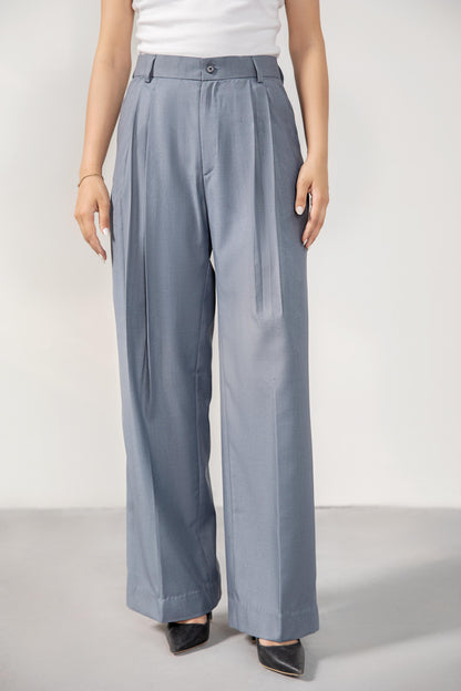 Grey Premium Pleated Pants