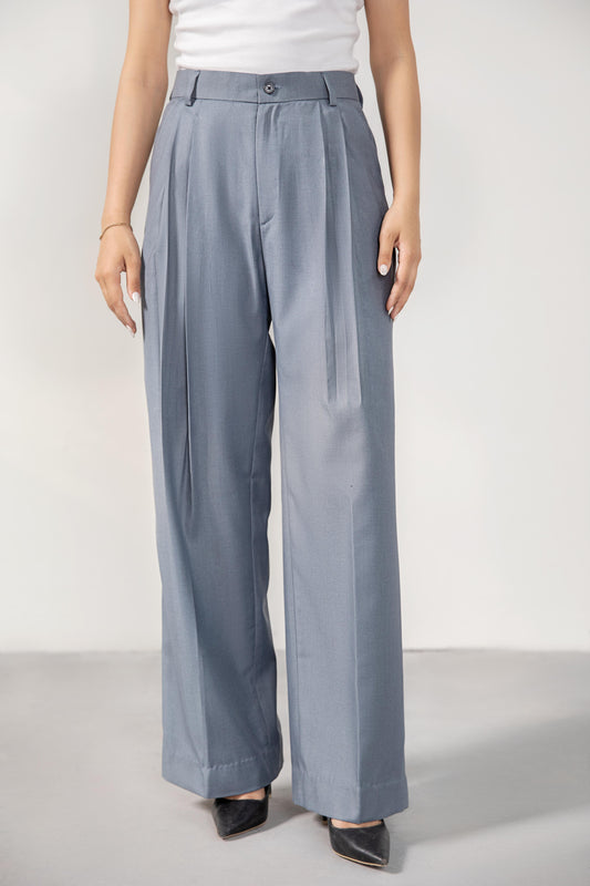 Grey Premium Pleated Pants