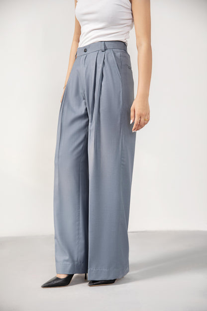 Grey Premium Pleated Pants