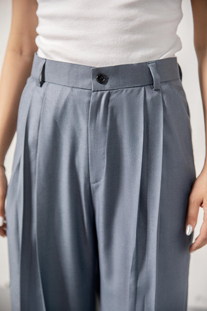 Grey Premium Pleated Pants