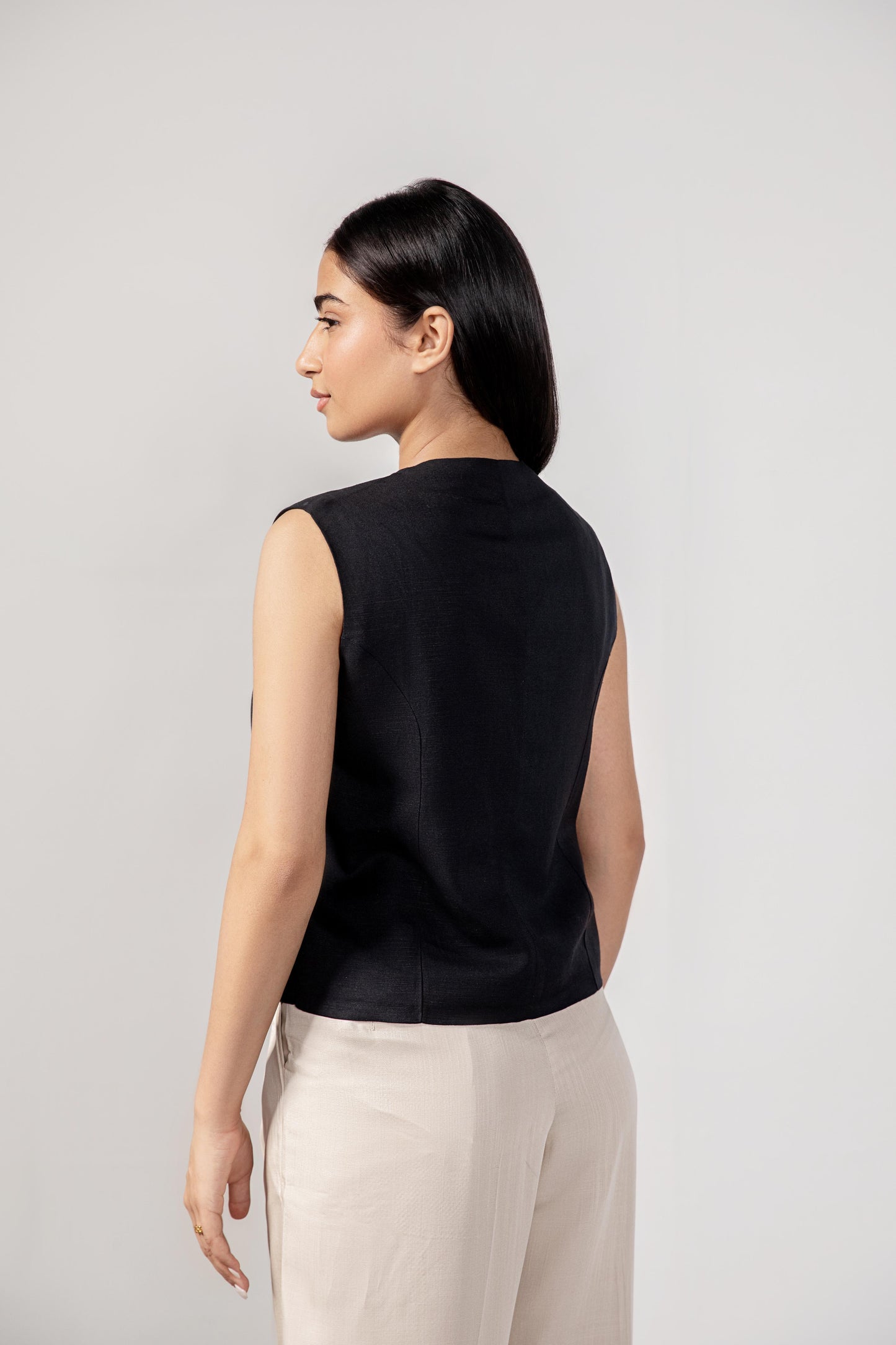 Casual linen blended Waist Coat