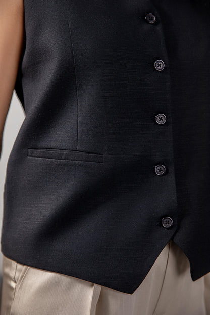 Casual linen blended Waist Coat