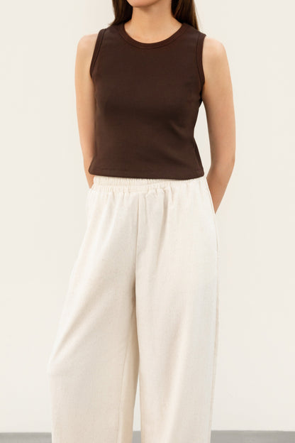 Brown Ribbed Tank