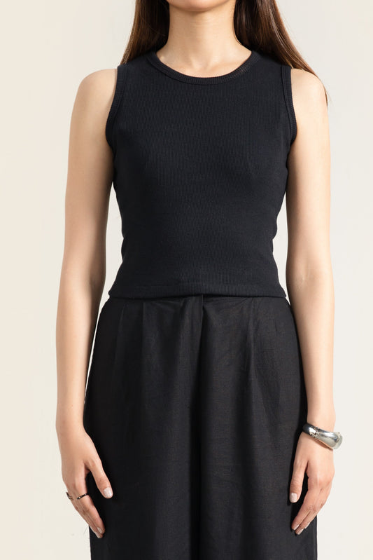 Black Ribbed Tank