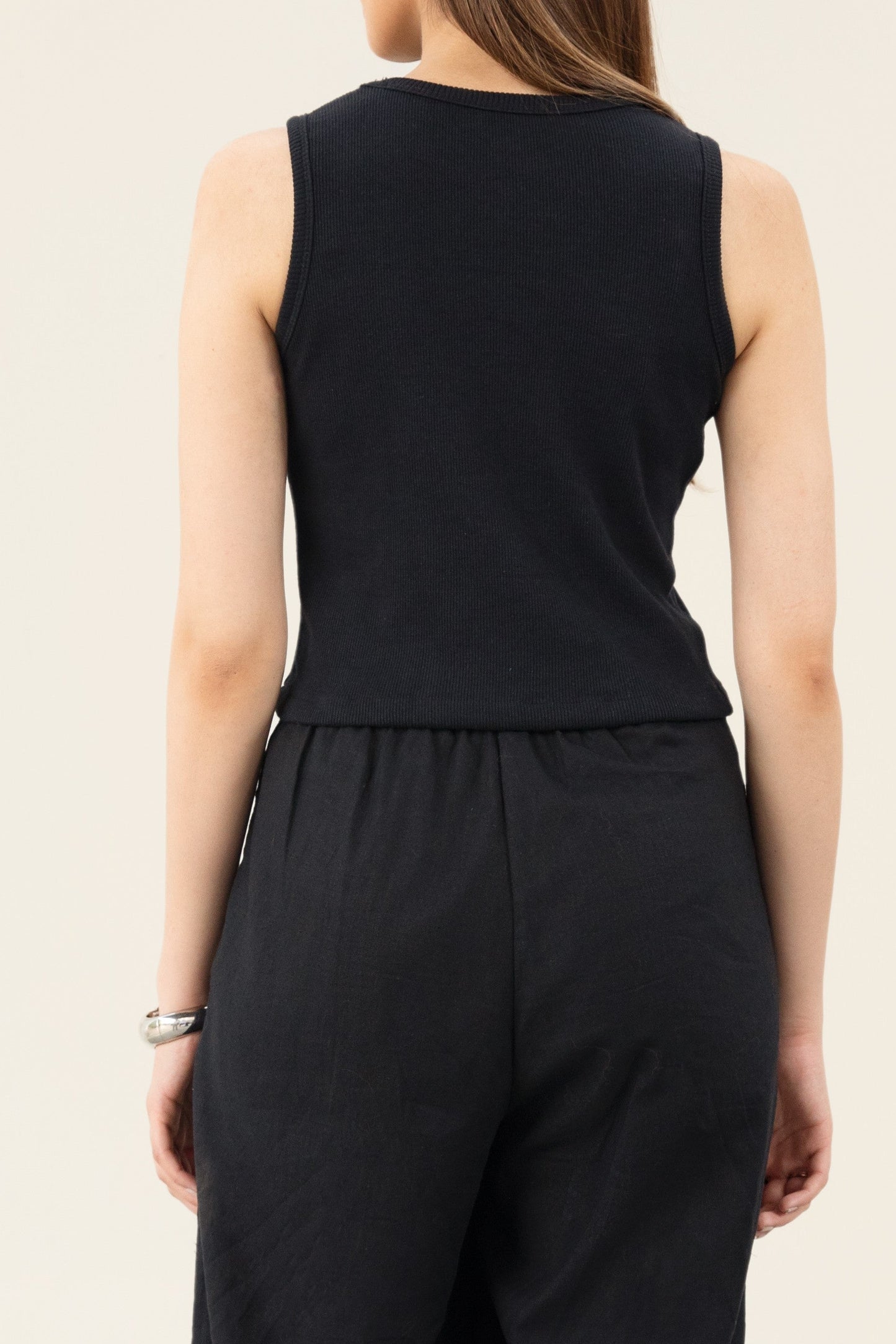 Black Ribbed Tank