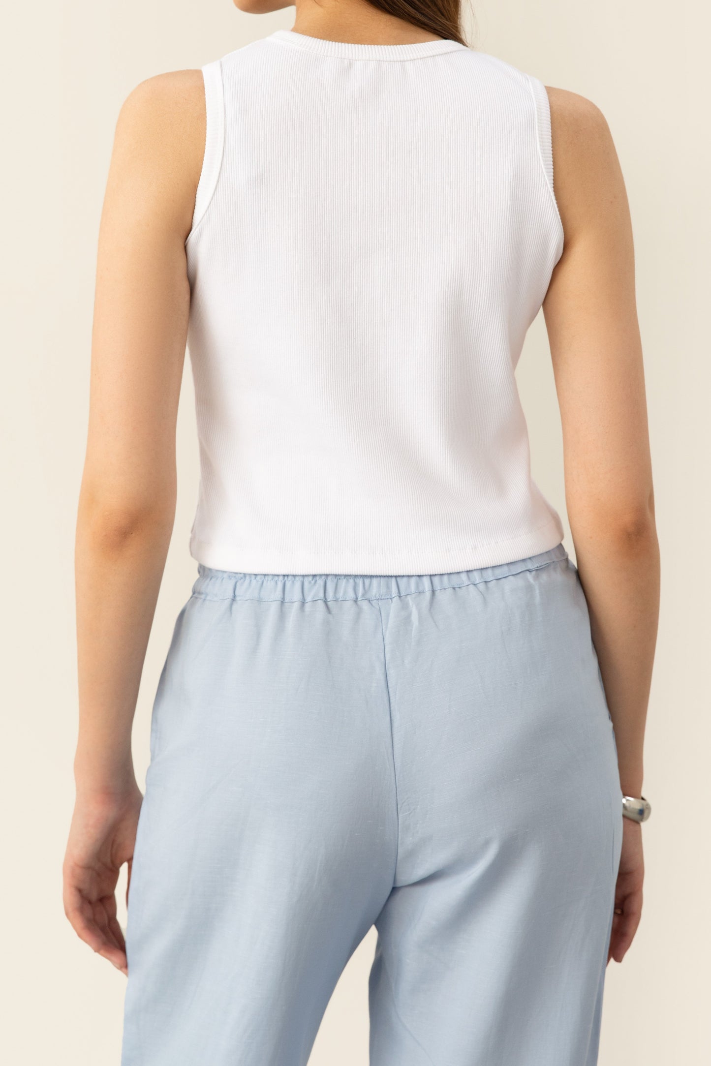 White Ribbed Tank