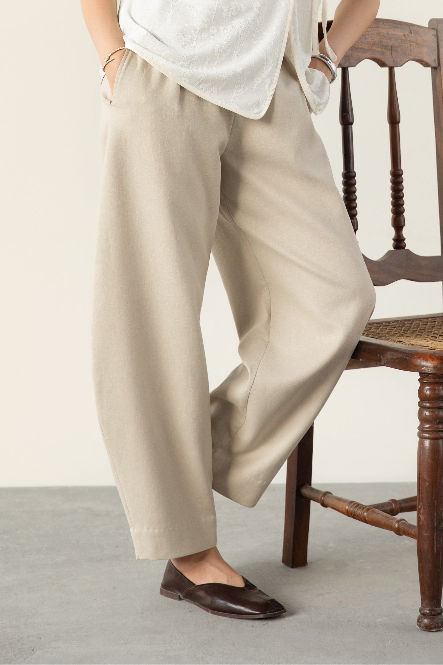 Beige Balloon Pants