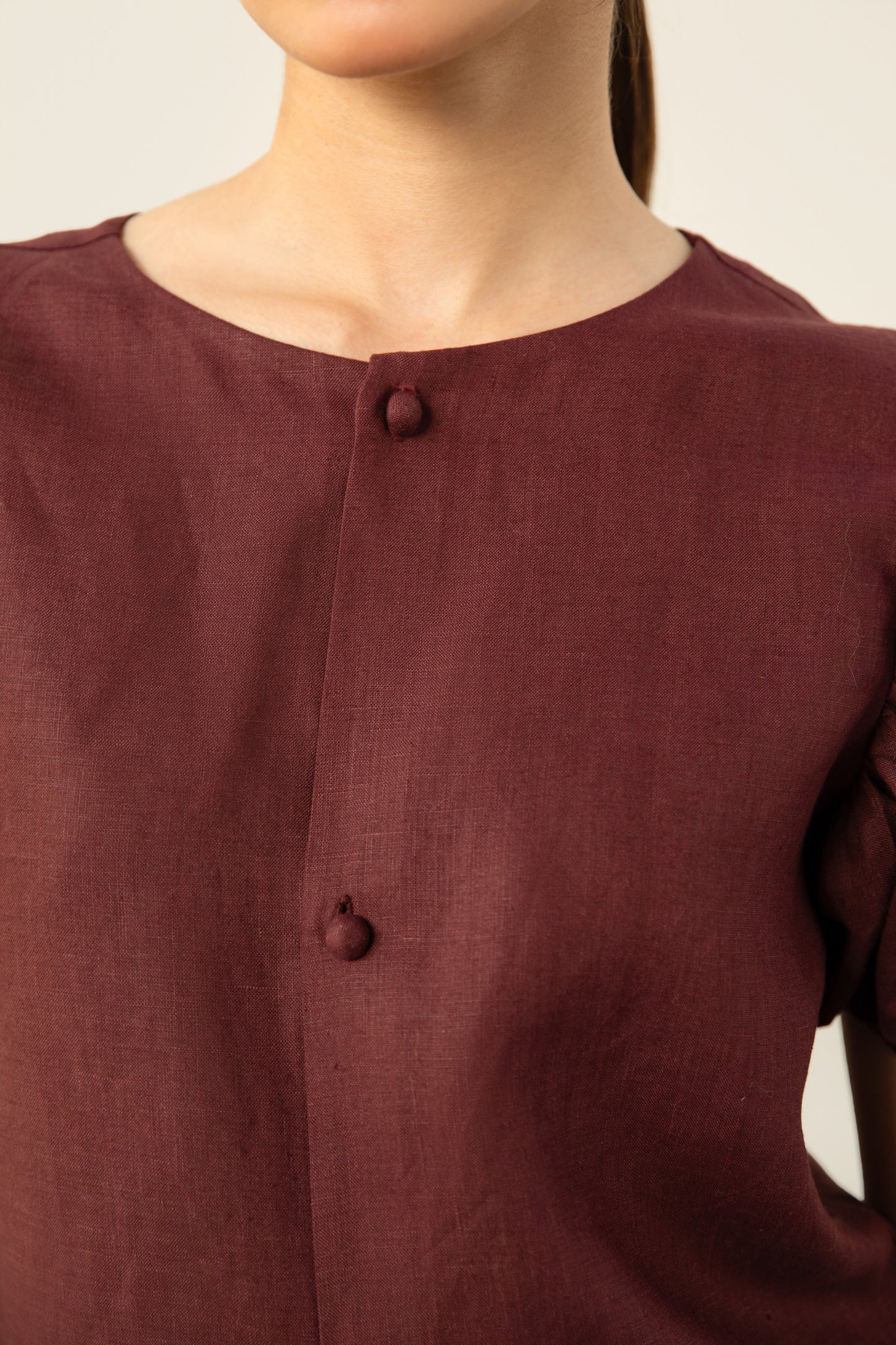 Burgundy Puff Top