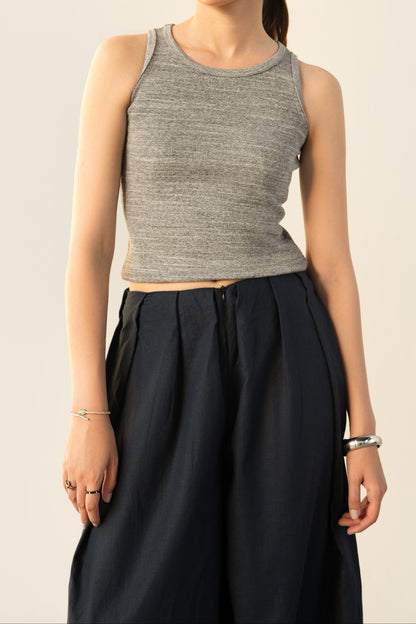 Grey Ribbed Tank