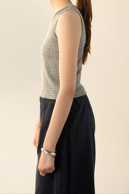 Grey Ribbed Tank