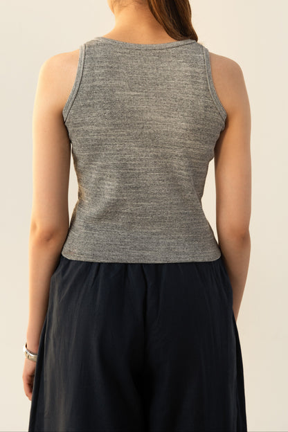 Grey Ribbed Tank