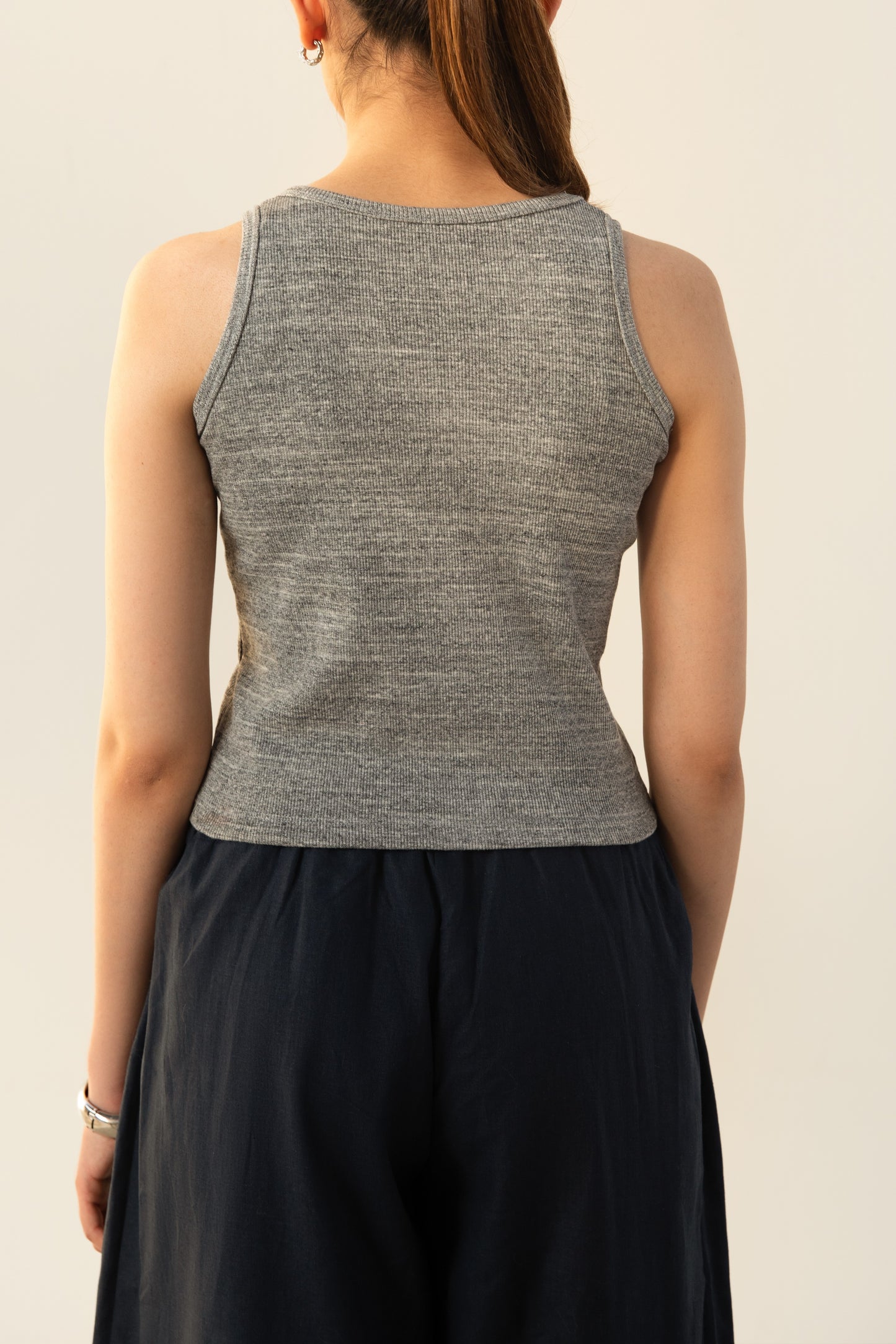 Grey Ribbed Tank