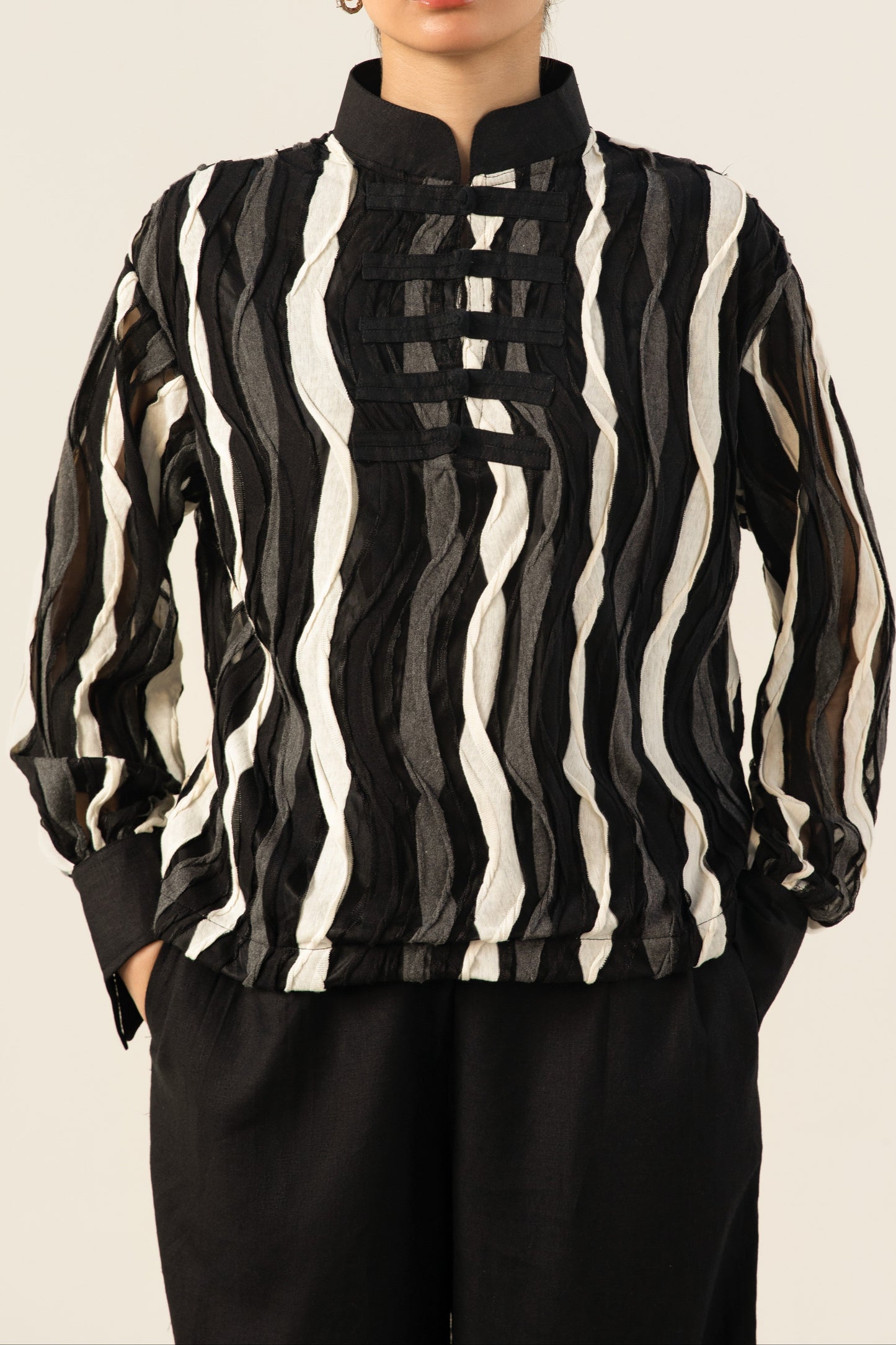 Sculpted Mandarin Top